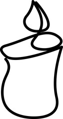 Candle Line Art Element