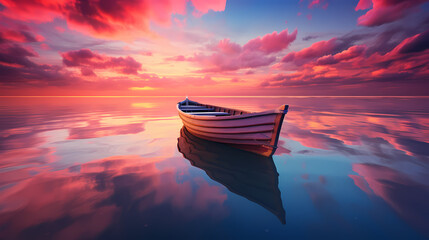 Boat, sea, beach poster web page PPT background