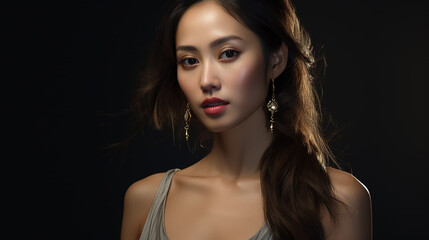 white Asian woman model in elegant style