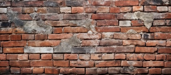 Obraz premium The old brick wall has a textured surface showcasing its history and adding character to the background