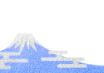 ちぎり絵風の富士山イラスト　青