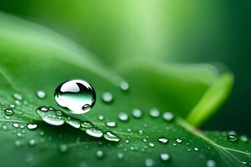 A water drop on a flower's leaf. Dewdrop. Macro.