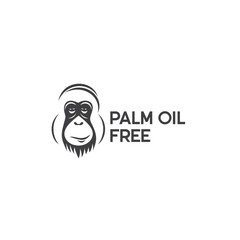 illustration of palm oil free, label template, vector art.