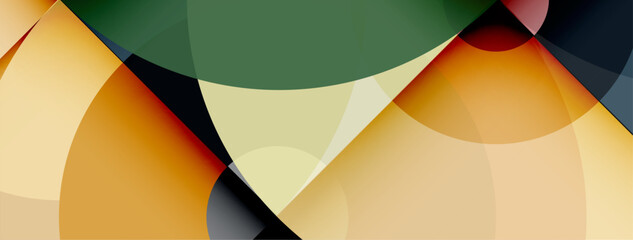 Circles with shadows trendy minimal geometric composition abstract background