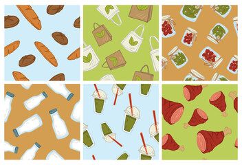 Decorative pattern set with natural food elements