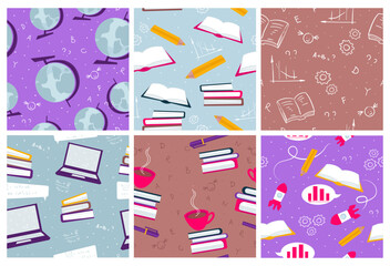 Background decoration set with education concept
