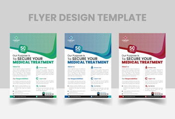 Obraz premium Medical Clinic Modern Flyer Design Template Creative Medical A4 Vector Flier Design, 