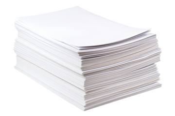 Close-up of papers stack isolated on a white background