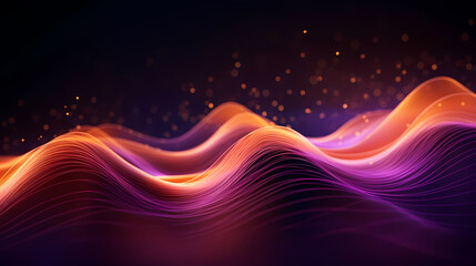 Fototapeta premium Digital abstract digital wave particles poster web page PPT background