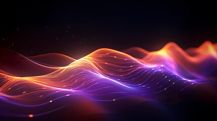 Obraz premium Digital abstract digital wave particles poster web page PPT background
