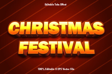 Christmas Festival Editable Text Effect 3d Emboss Gradient Style