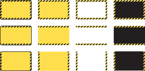 警告、注意喚起風フレームのベクターイラストセット