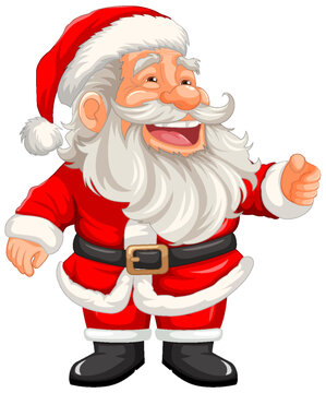 Smiling Happy Santa Claus Cartoon Character Isolated