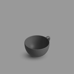 3D Cup vector. Gray cup illustration design