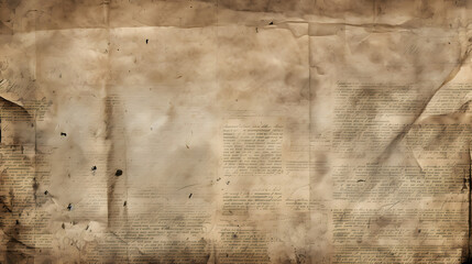 OLD NEWSPAPER BACKGROUND, VINTAGE PAPER TEXTURE. generative AI.