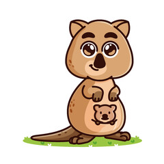 cute Quokka cartoon, animal alphabet cute cartoon