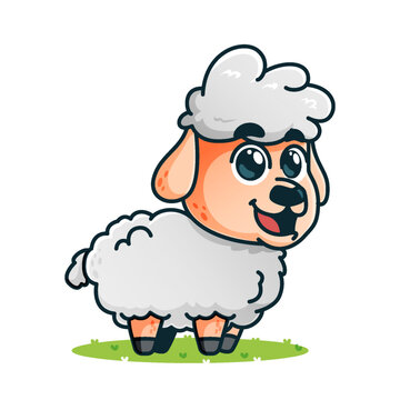 cute sheep cartoon, animal alphabet cute cartoon
