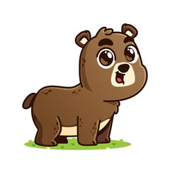 Obraz na płótnie Canvas cute Bear cartoon, animal alphabet cute cartoon