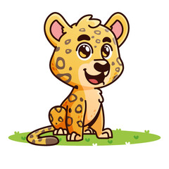 Obraz na płótnie Canvas cute jaguar cartoon, animal alphabet cute cartoon
