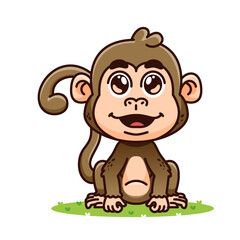 cute Monkey cartoon, animal alphabet cute cartoon