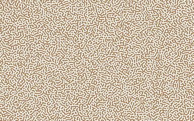 Abstract turing organic wallpaper background. Monochrome reaction diffusion seamless pattern. Abstract background. Organic line art endless wallpaper. Brown and white colors. Turing generative design.