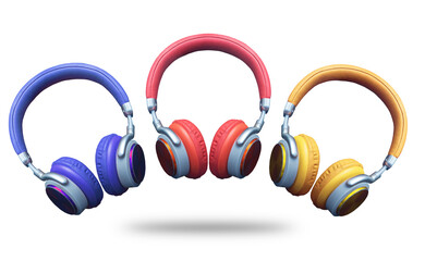 Naklejka premium headphones isolated on the background.Headphones Over White Background - stock photo