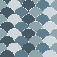 Obraz premium Grey shade fish scales pattern. fish scales pattern. fish scales seamless pattern. Decorative elements, clothing, paper wrapping, bathroom tiles, wall tiles, backdrop, background.