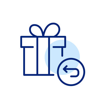 Gift Return Policy. Holiday Season Store Service. Pixel Perfect, Editable Stroke Icon