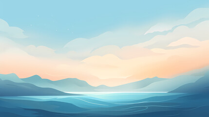 Hand drawn mountains abstract poster web page PPT background