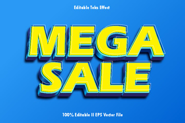 Mega Sale Editable Text Effect 3d Emboss Gradient Style