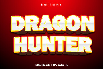 Naklejka na ściany i meble Dragon Hunter Editable Text Effect 3d Emboss Gradient Style