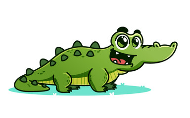 cute Alligator cartoon, animal alphabet cute cartoon