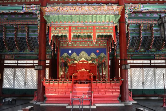 Popkung Thronsaal im Gyeongbokgung Palast in Seoul, S&uuml;dkorea