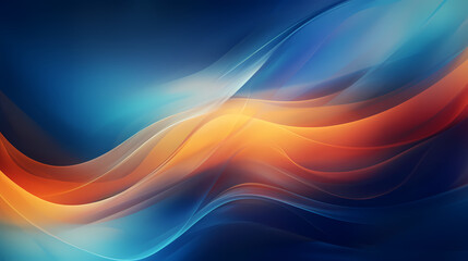 Obraz premium Dark blue, teal and orange particles gradient blurred vortex abstract poster web page PPT background