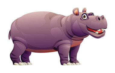 Hippopotamus cartoon illustration isolated on white background