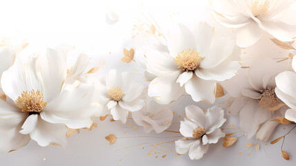 Spring flowers. Background. Wallpaper. Banner. Generated AI. Photoshop improved