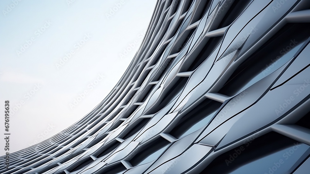 Poster low angle of a building wave close up : Generative AI