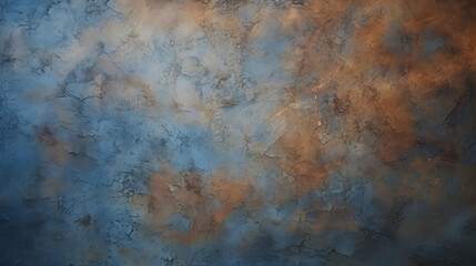 Textured wall in vintage style. Blue and brown texture. Decorative plaster. generative AI. - obrazy, fototapety, plakaty