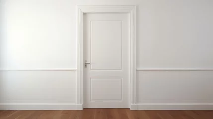 Foto op Plexiglas White entrance door inside an apartment in a modern interior : Generative AI © Generative AI