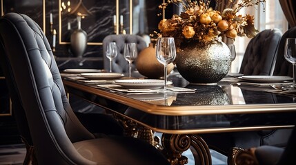 Luxury dining room authentic interior design : Generative AI