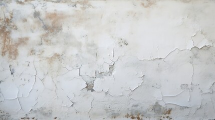 Problem of moisture damage acrylic white painting crack surface texture on exterior dirty stain concrete structure wall background by humidity.home repair old construction concept,reno : Generative AI - obrazy, fototapety, plakaty