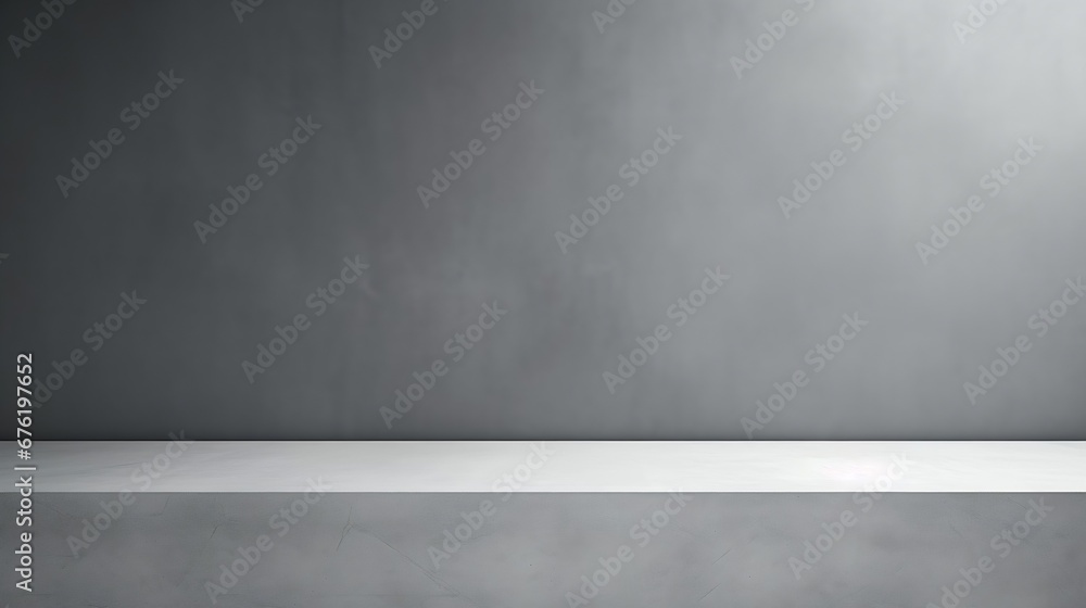 Aufkleber background grey studio white space empty gray wall desk kitchen overlay podium shadow 3d minimal sol