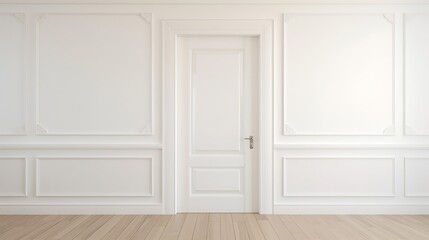 White entrance door inside an apartment in a modern interior : Generative AI