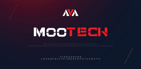 MOOTECH Minimal font creative modern alphabet.. minimalist style fonts set. vector illustration