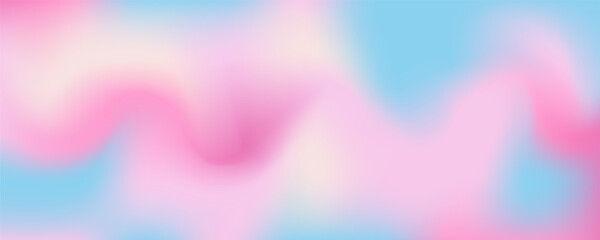 Pink and blue wavy fluid background. Abstract light blurred vector design. Soft rose sky. Pastel gradient romantic wallpaper