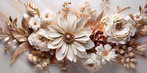 Wedding background with a white marble