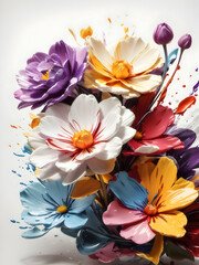 Abstract Colorful Flowers Concept Art.