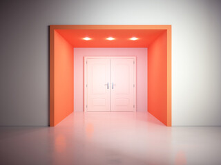 Closed door. Choices and opportunity concept.