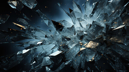 close up of glass, ice explosion
