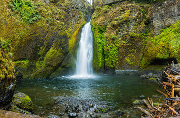 Wahclella Falls and Tanner Creek, Columbia River Gorge, Oregon, USA